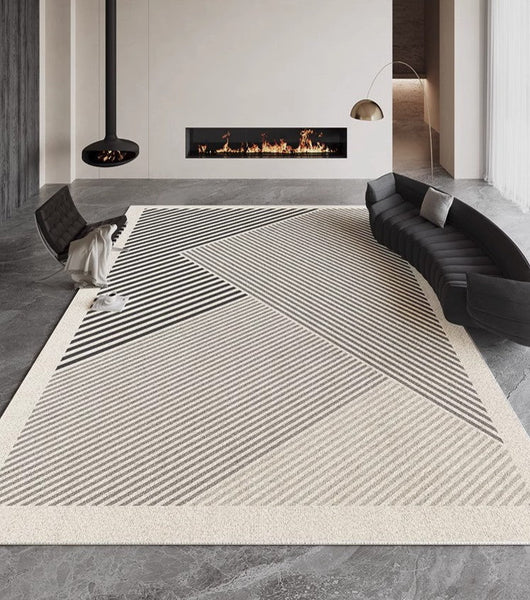Geometric Contemporary Rugs Next to Bed, Abstract Contemporary Modern Rugs, Modern Rugs for Living Room, Modern Rugs for Dining Room-Art Painting Canvas