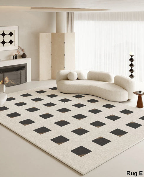 Simple Contemporary Area Rugs under Sofa, Large Area Rugs for Office, Living Room Modern Area Rug, Bedroom Modern Floor Rugs