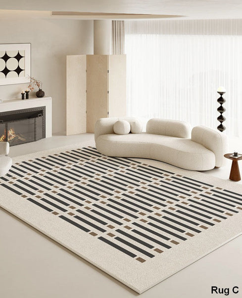 Simple Contemporary Area Rugs under Sofa, Large Area Rugs for Office, Living Room Modern Area Rug, Bedroom Modern Floor Rugs