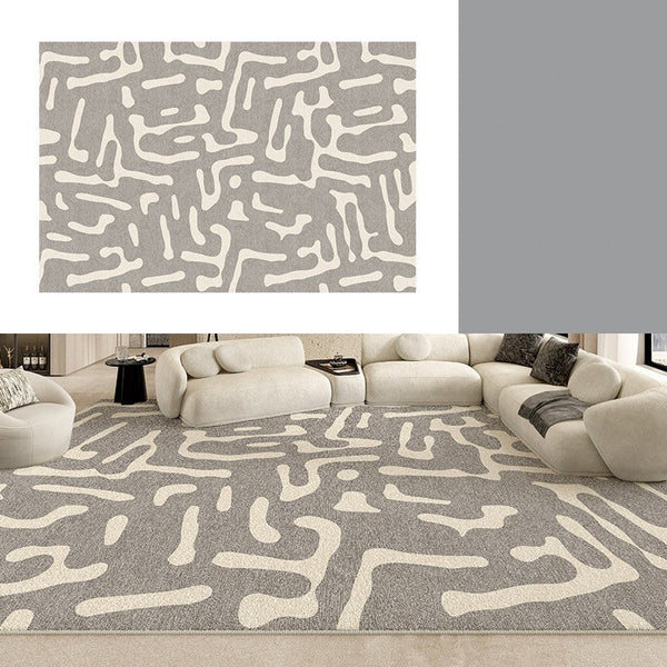 Modern Rugs for Living Room, Gray Modern Rugs for Bedroom, Large Geometric Rugs, Contemporary Area Rugs for Dining Room-Art Painting Canvas