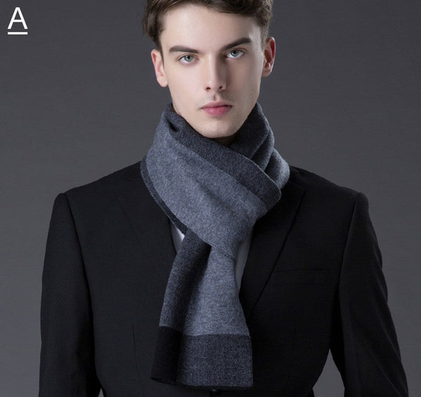 Business Casual Scarf Men, Long Thick Wool Scarf, Men's Winter Scarf, Formal Men Scarf Styles, Fashion Scarf, Christmas Gift for Men, Men's Wool Scarf Winter-Art Painting Canvas