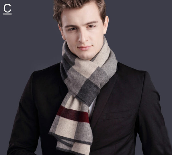 Thick Wool Scarf, Men's Winter Scarf, Formal Men Scarf Styles, Business Casual Scarf Men, Fashion Scarf, Christmas Gift for Men, Men's Wool Scarf Winter-Art Painting Canvas