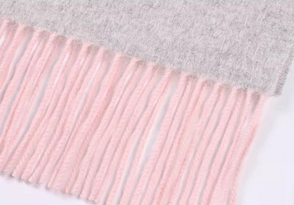 Light Gray and Dusty Rose Fashion Scarf, Christmas Gift, Gifts for Her, Long Wool Scarf, Soft Wool Scarf for Women, Warm Cape, Evening Wrap, Winter Shawl, Elegant Shawl-Art Painting Canvas