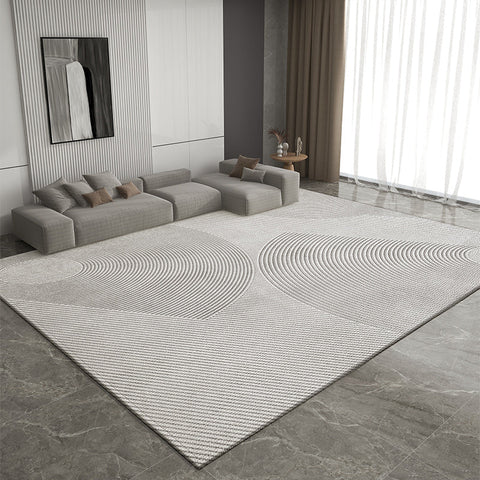 Extra Large Gray Contemporary Modern Rugs for Office, Living Room Modern Rugs, Dining Room Geometric Modern Rugs, Bedroom Modern Rugs-Art Painting Canvas