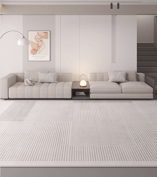 Abstract Contemporary Rugs for Bedroom, Grey Modern Rugs under Sofa, Large Modern Rugs in Living Room, Dining Room Floor Rugs, Modern Rugs for Office-Art Painting Canvas