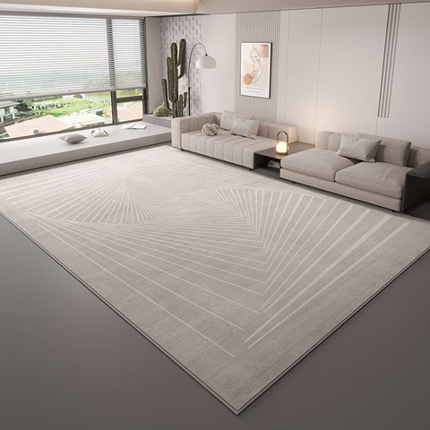 Contemporary Floor Carpets for Living Room, Grey Geometric Modern Rugs in Bedroom, Large Modern Rugs for Sale, Dining Room Modern Rugs-Art Painting Canvas