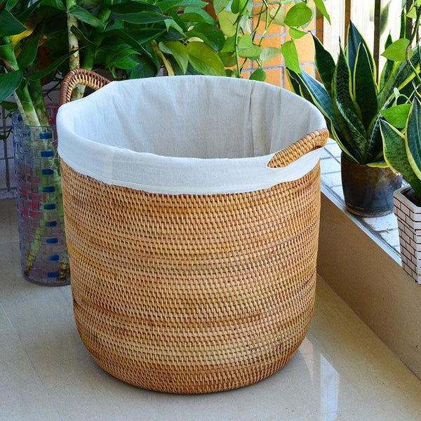 Round Storage Baskets, Extra Large Rattan Storage Baskets, Oversized Laundry Storage Baskets, Storage Baskets for Clothes, Storage Baskets for Bathroom-Art Painting Canvas