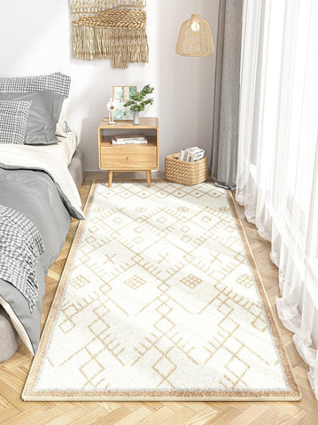 Geometric Contemporary Runner Rugs for Living Room, Thick Modern Runner Rugs Next to Bed, Bathroom Runner Rugs, Kitchen Runner Rugs, Hallway Runner Rugs-Art Painting Canvas