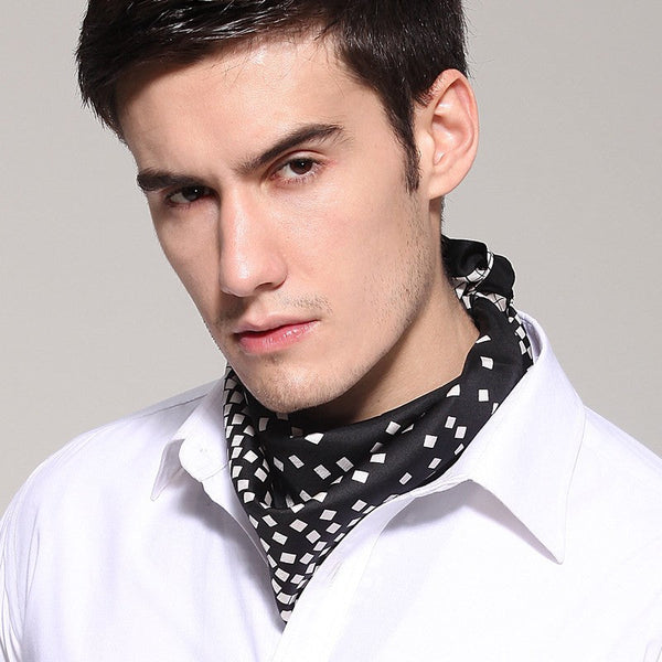 Mens Dress Silk Scarf, Pure Silk Square Scarf, Soft Silk Scarf Mens, Skinny Silk Scarf Men, Silk Neckerchief For Men, Summer Silk Scarf Men, Formal Silk Scarf Mens, Small Square Silk Scarf-Art Painting Canvas