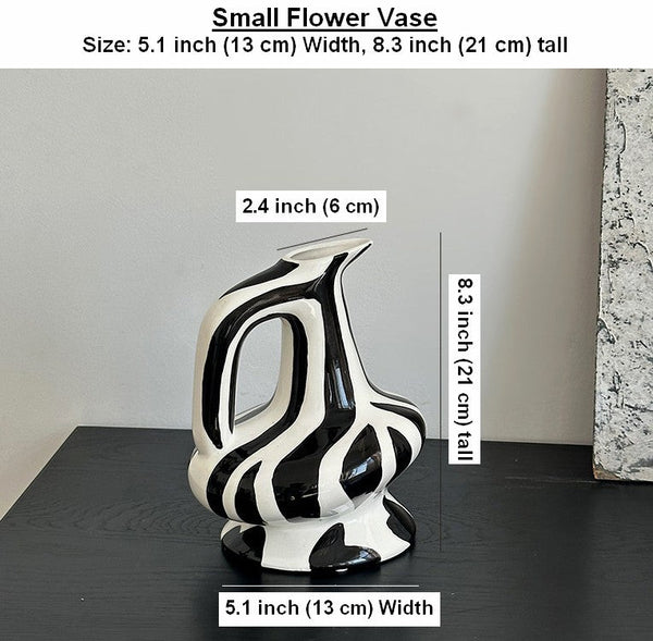 Porcelain Bud Vases, Handmade Water Holding Flower Vases, Modern Ceramic Flower Vases, Small Flower Vases on Table-Art Painting Canvas