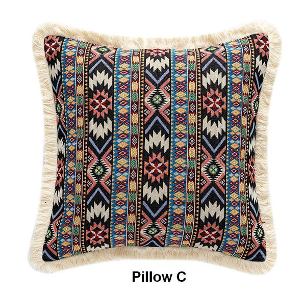 Decorative Throw Pillows for Bedroom, Bohemian Decorative Sofa Pillows for Living Room, Extra Large Modern Geometric Pillows, Oriental Throw Pillow for Couch-Art Painting Canvas