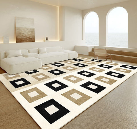 Large Modern Rugs for Living Room, Abstract Modern Area Rugs for Bedroom, Geometric Modern Rugs for Sale, Contemporary Rugs for Bathroom-Art Painting Canvas