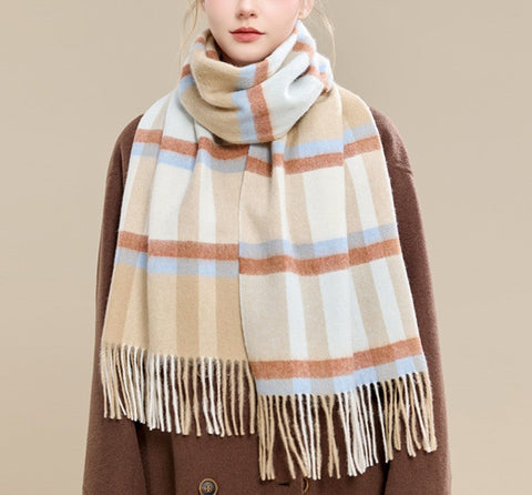 Holiday Scarf, Winter Wool Scarf, Warm Winter Scarf, Christmas Gifts for Her, Cold Weather Scarf, Fashion Scarf, Soft Cashmere Scarf for Girls, Elegant Wool Scarves-Art Painting Canvas