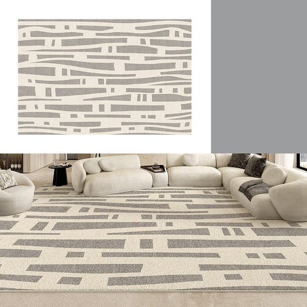 Large Modern Rugs for Living Room, Gray Geometric Area Rugs for Bedroom, Contemporary Area Rugs for Dining Room-Art Painting Canvas