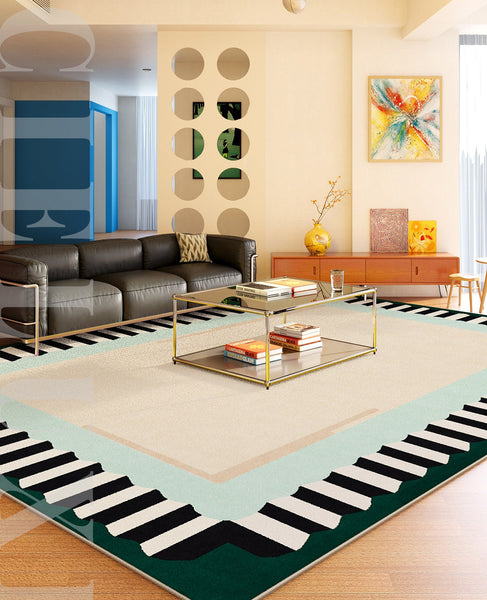 Living Room Contemporary Modern Rugs, Geometric Modern Rugs, Modern Carpets under Coffee Table, Colorful Modern Rugs for Bedroom-Art Painting Canvas