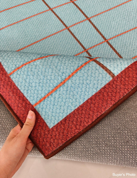 Modern Living Room Rug Ideas, Mid Century Contemporary Rugs, Geometric Modern Area Rugs, Blue Modern Rugs for Dining Room-Art Painting Canvas