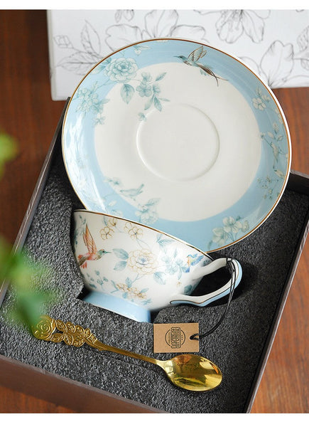 Luxury Tea Cup with Saucer, Elegant Coffee Cup, Ceramic Tea Cup Set, Porcelain Coffee Cup, Porcelain Tea cups, British Tea Cup Set, Afternoon Tea Cup with Saucer Set-Art Painting Canvas