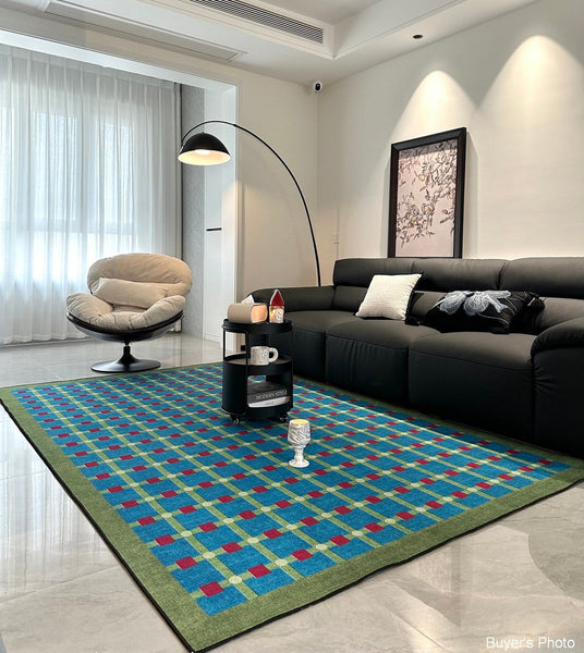 Contemporary Modern Rugs for Living Room, Mid Century Modern Rugs, Colorful Absract Rugs for Bedroom, Minimalist Geometric Rugs for Living Room-Art Painting Canvas