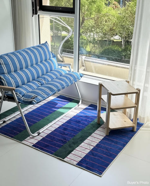 Living Room Rug Ideas, Mid Century Modern Rugs, Bedroom Modern Floor Carpet, Blue Modern Rug Designs, Contemporary Modern Rugs for Dining Room-Art Painting Canvas