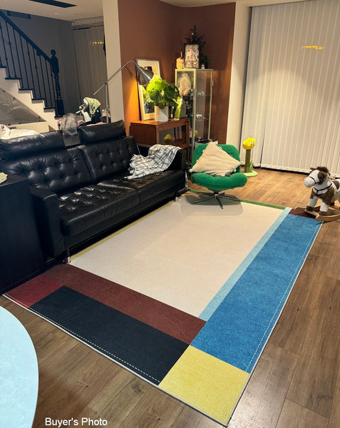 Modern Living Room Rug Ideas, Geometric Contemporary Area Rugs, Mid Century Modern Rugs, Colorful Modern Rugs for Bedroom-Art Painting Canvas