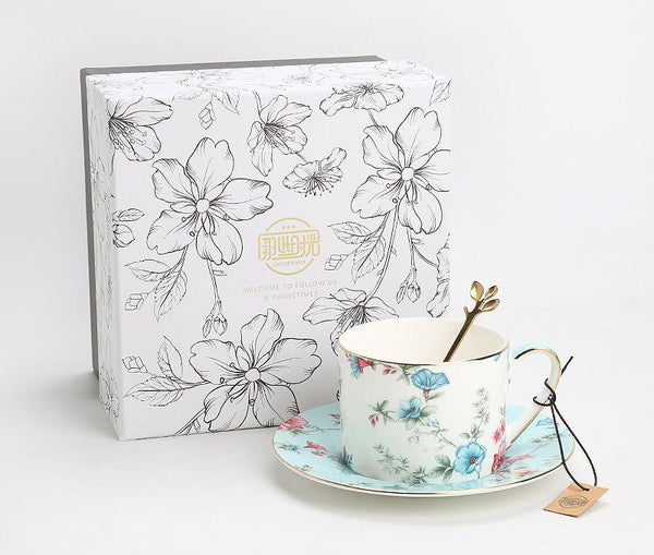 Elegant Coffee Cup, Porcelain Tea cups, British Tea Cup Set, Vintage Tea Cup Set, Afternoon Tea Cup with Saucer Set, Porcelain Coffee Cups, Coffee Cup in Gift Box-Art Painting Canvas