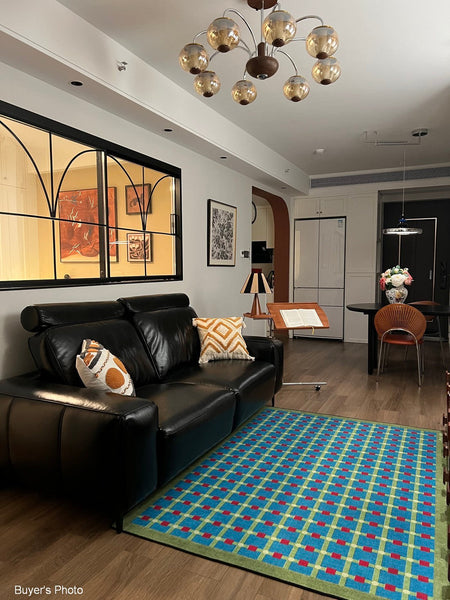 Contemporary Modern Rugs for Living Room, Mid Century Modern Rugs, Colorful Absract Rugs for Bedroom, Minimalist Geometric Rugs for Living Room-Art Painting Canvas