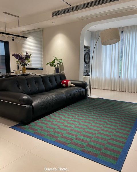 Modern Living Room Rug Ideas, Geometric Contemporary Area Rugs, Green Mid Century Modern Rugs, Colorful Modern Rugs for Dining Room-Art Painting Canvas