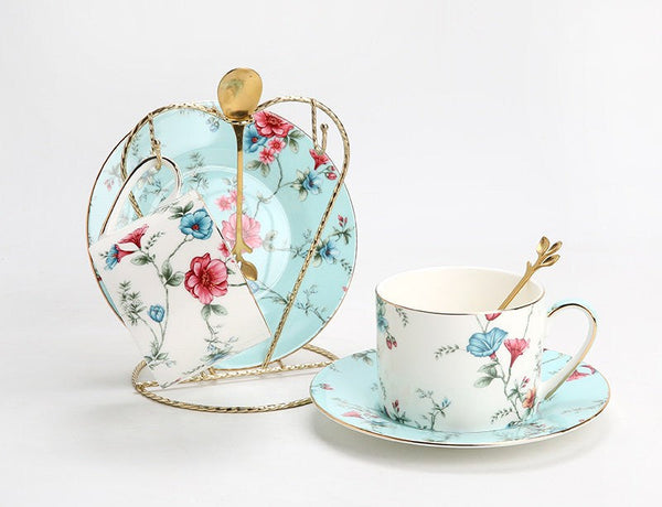 Elegant Coffee Cup, Porcelain Tea cups, British Tea Cup Set, Vintage Tea Cup Set, Afternoon Tea Cup with Saucer Set, Porcelain Coffee Cups, Coffee Cup in Gift Box-Art Painting Canvas
