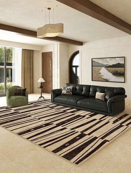 Contemporary Abstract Rugs Next to Bed, Modern Rugs under Dining Room Table, Geometric Modern Carpets for Office, Large Modern Rugs for Living Room-Art Painting Canvas