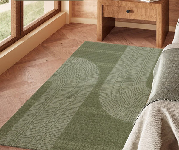 Dining Room Floor Rugs, Modern Rug Ideas for Living Room, Green Modern Rugs under Sofa, Abstract Contemporary Rugs for Bedroom-Art Painting Canvas