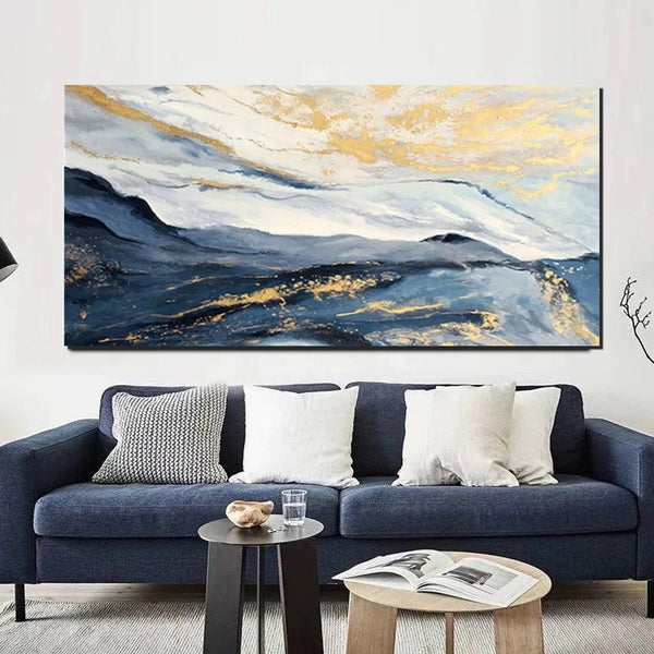 Acrylic Abstract Painting Behind Couch, Buy Paintings Online, Large Painting on Canvas, Living Room Wall Art Paintings, Simple Acrylic Painting Ideas-Art Painting Canvas