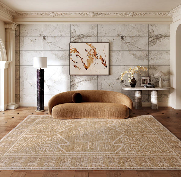 Large Modern Rugs under Dining Room Table, Contemporary Abstract Rugs Next to Bed, Geometric Modern Carpets for Office, Vintage Soft Turkish Rug for Living Room-Art Painting Canvas