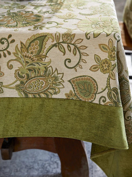 Table Cover for Dining Room Table, Flower Pattern Linen Tablecloth for Round Table, Modern Kitchen Table Cover, Simple Modern Rectangle Tablecloth Ideas for Oval Table-Art Painting Canvas