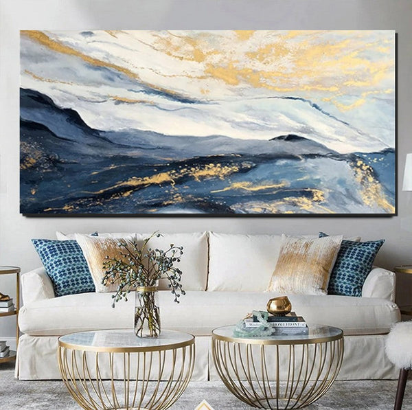 Acrylic Abstract Painting Behind Couch, Buy Paintings Online, Large Painting on Canvas, Living Room Wall Art Paintings, Simple Acrylic Painting Ideas-Art Painting Canvas
