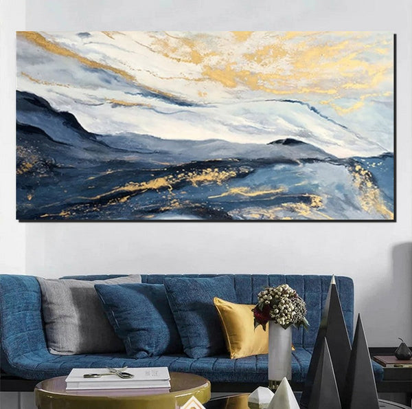 Acrylic Abstract Painting Behind Couch, Buy Paintings Online, Large Painting on Canvas, Living Room Wall Art Paintings, Simple Acrylic Painting Ideas-Art Painting Canvas