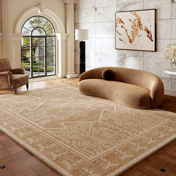 Large Modern Rugs under Dining Room Table, Contemporary Abstract Rugs Next to Bed, Geometric Modern Carpets for Office, Vintage Soft Turkish Rug for Living Room-Art Painting Canvas