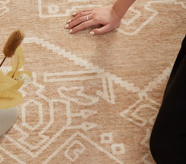 Large Modern Rugs under Dining Room Table, Contemporary Abstract Rugs Next to Bed, Geometric Modern Carpets for Office, Vintage Soft Turkish Rug for Living Room-Art Painting Canvas