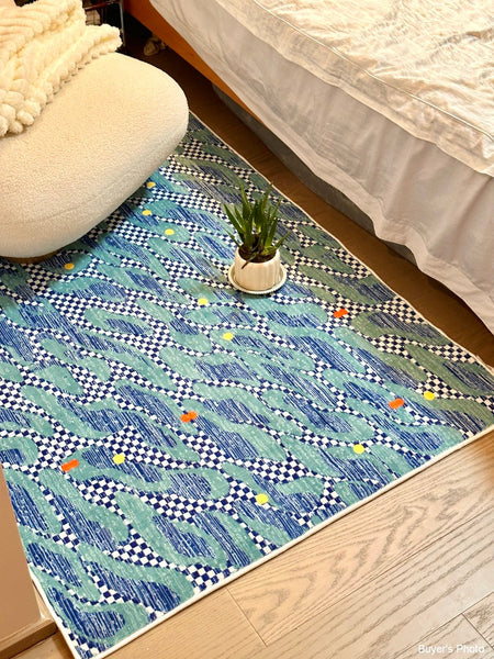 Abstract Area Rugs for Living Room, Contemporary Modern Rugs Next to Bed, Modern Carpets for Office, Geometric Modern Rugs under Dining Room Table