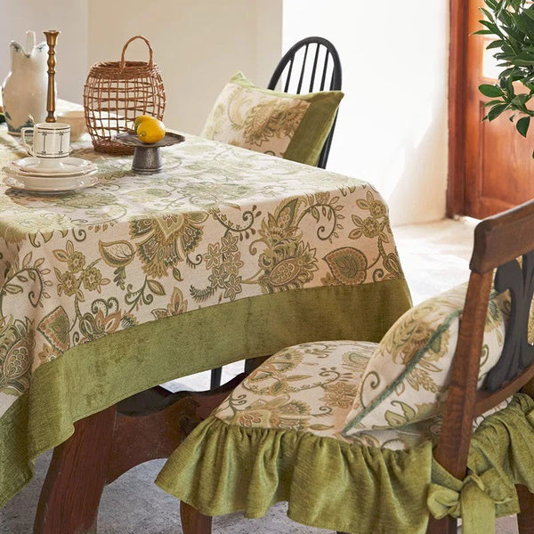 Modern Kitchen Table Cover, Table Cover for Dining Room Table, Flower Pattern Linen Tablecloth for Round Table, Simple Modern Rectangle Tablecloth Ideas for Oval Table-Art Painting Canvas