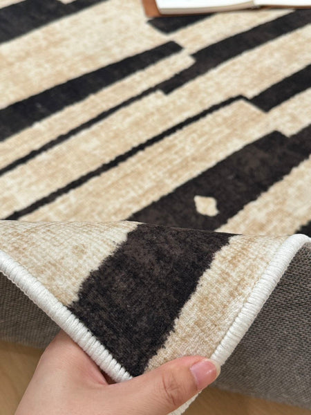 Contemporary Abstract Rugs Next to Bed, Modern Rugs under Dining Room Table, Geometric Modern Carpets for Office, Large Modern Rugs for Living Room-Art Painting Canvas