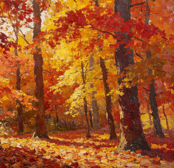 On Canvas Small Paintings, Autumn in the Forest, Hand Painted Canvas Art, Original Oil Paintings, Small Landscape Paintings, Landscape Wall Art Paintings-Art Painting Canvas