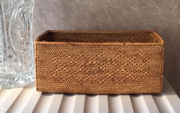 Natural Fiber Baskets, Small Storage Basket for Kitchen, Indonesia Woven Storage Basket, Rattan Storage Basket for Dining Room-Art Painting Canvas