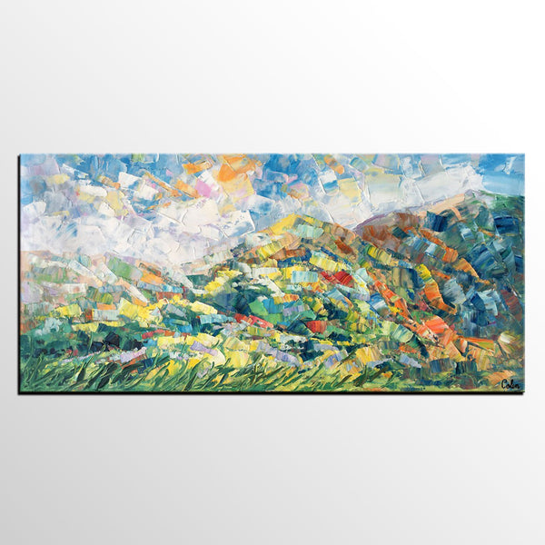 Spring Mountain Landscape Painting, Canvas Artwork, Original Artwork, Custom Extra Large Art-Art Painting Canvas