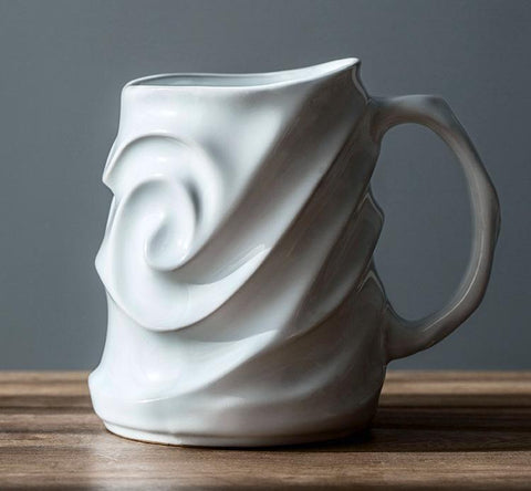 Stoneware Coffee Mugs, White Ceramic Coffee Mug, Large Capacity Coffee Cups, Birthday Gifts, Handmade Pottery Coffee Mug