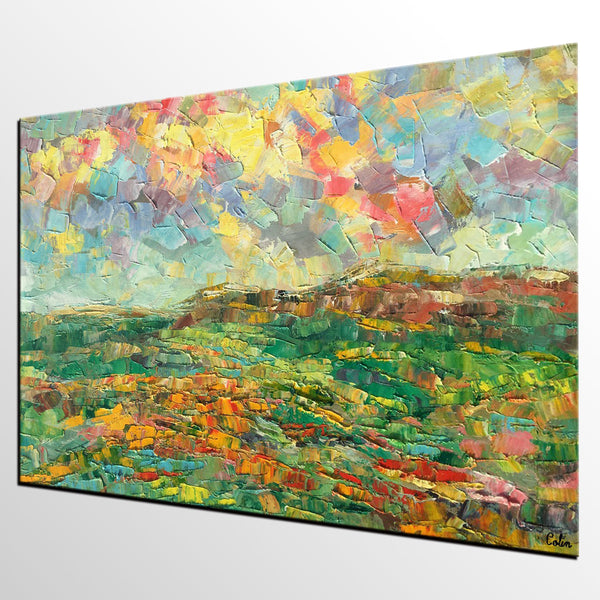 Abstract Mountain Painting, Mountain Landscape Painting, Custom Original Painting Painting on Canvas, Heavy Texture Paintings-Art Painting Canvas