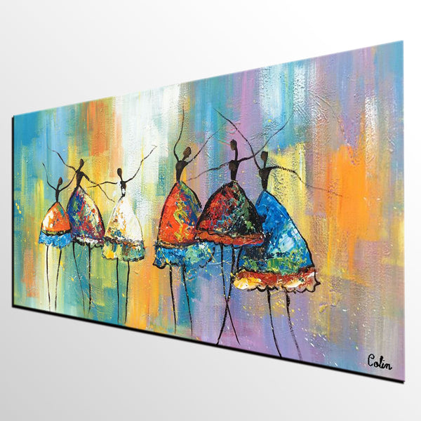 Abstract Acrylic Paintings, Modern Canvas Painting, Ballet Dancer Painting, Original Abstract Painting for Sale, Custom Abstract Painting-Art Painting Canvas