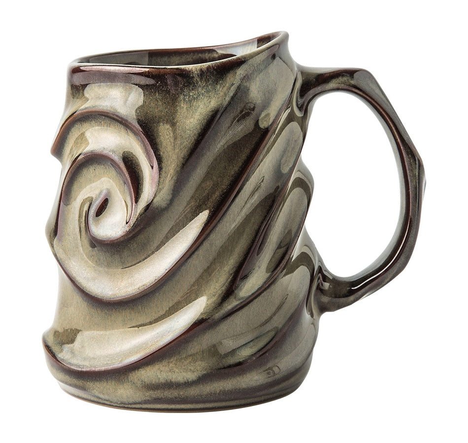 Brown Ceramic Coffee Mug, Stoneware Coffee Mugs, Large Capacity Coffee Cups, Large Handmade Pottery Coffee Mug-Art Painting Canvas