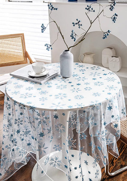 Lace Embroidered Table Covers, Rectangular Table Covers for Coffee Table, Oversized Modern Lace Tablecloths, Extra Large Rectangular Tablecloth for Oval Table-Art Painting Canvas
