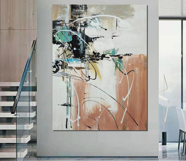 Living Room Wall Art Painting, Extra Large Acrylic Painting, Simple Modern Art, Modern Contemporary Abstract Artwork-Art Painting Canvas