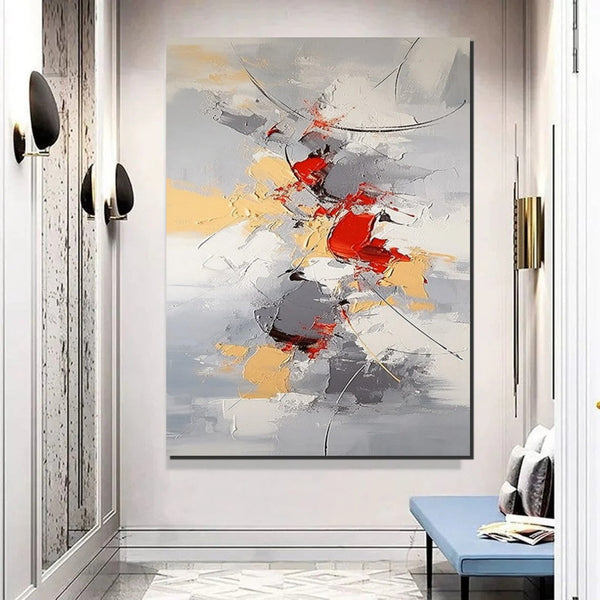 Large Canvas Painting for Office, Simple Modern Acrylic Paintings, Dining Room Canvas Painting, Contemporary Modern Artwork-Art Painting Canvas